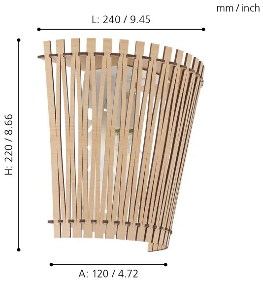 Eglo 6195 - Applique SENDERO 1xE27/60W/230V
