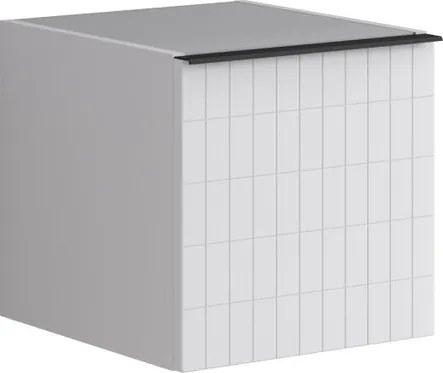 Base laterale Pixel con anta Grid laccato opaco bianco e maniglia alluminio nero opaco L.40 H.40 P.45,5 cm.