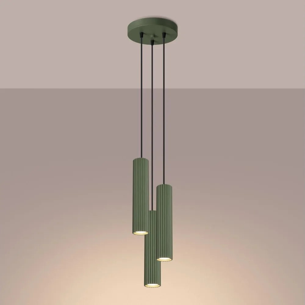 Brilagi - Lampadario a sospensione con cavo CRESTO 3xGU10/10W/230V verde