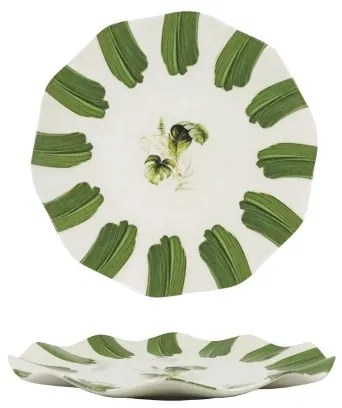 Servizio da tavola 18 pezzi, bianco/verde, in porcellana