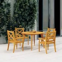 Sedie da Pranzo per Esterni 4pz Grigio Legno Massello di Acacia cod mxl 16865