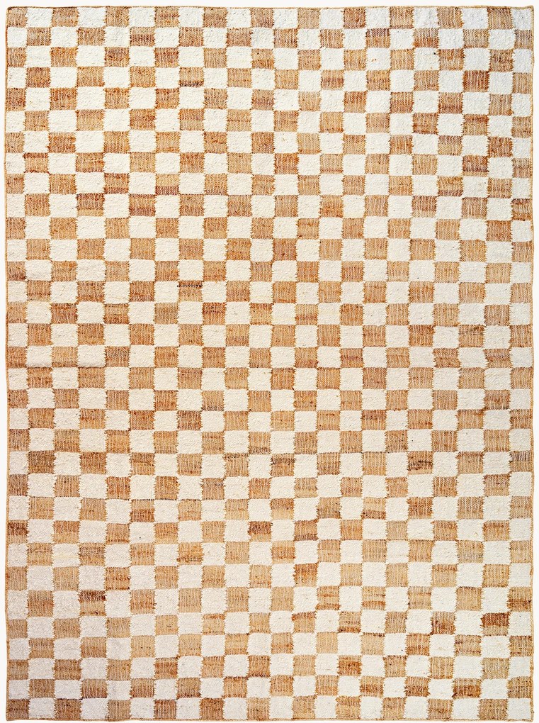 Tappeto in lana a pelo corto tessuto a mano Check, varie misure