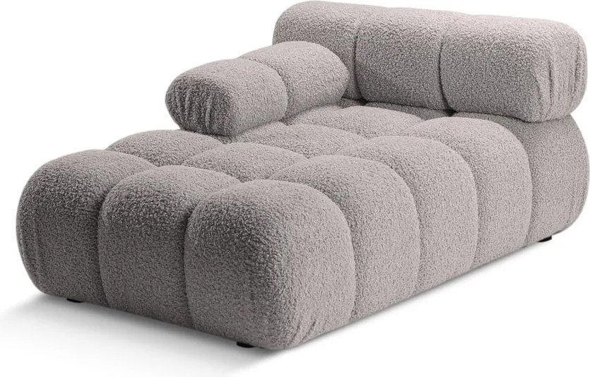 Modulo divano grigio chiaro in tessuto bouclé (angolo sinistro) Bellis - Micadoni Home