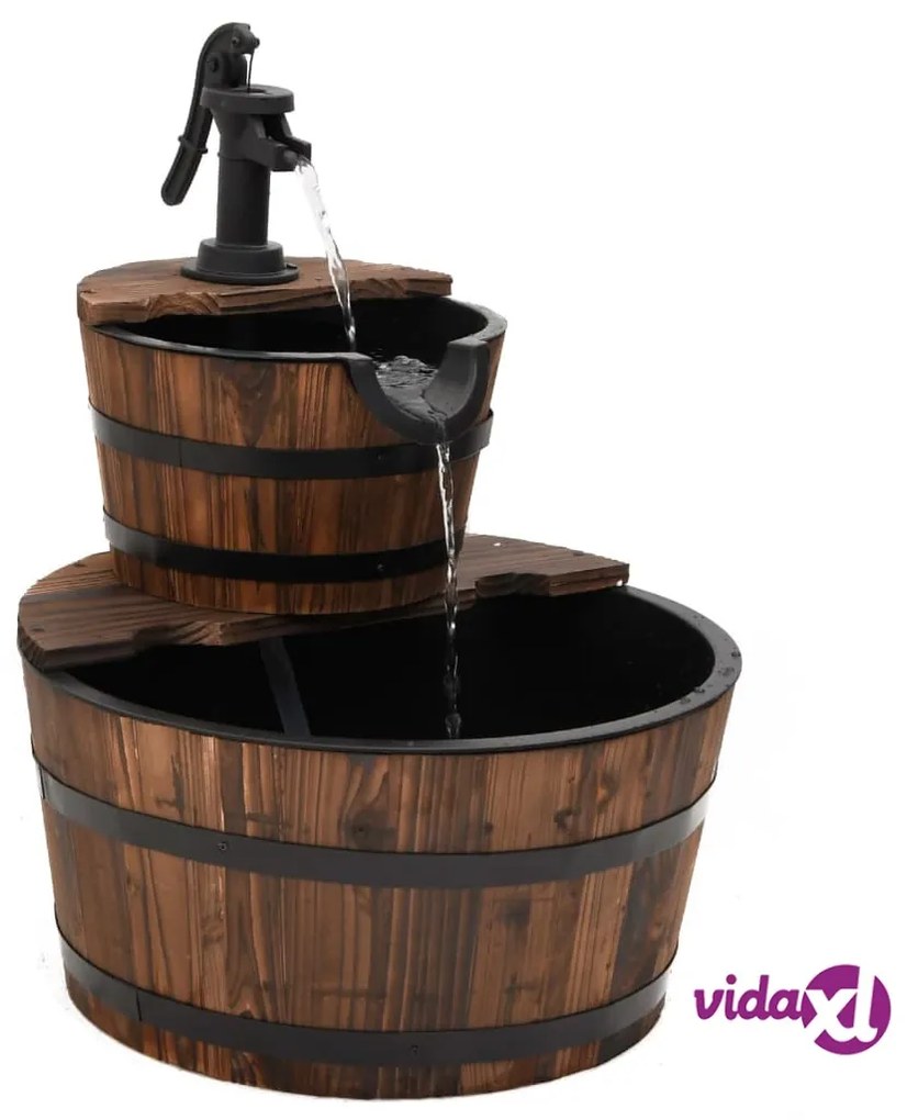 vidaXL Fontana d'Acqua con Pompa 44,5x44,5x58 cm Legno Massello Abete