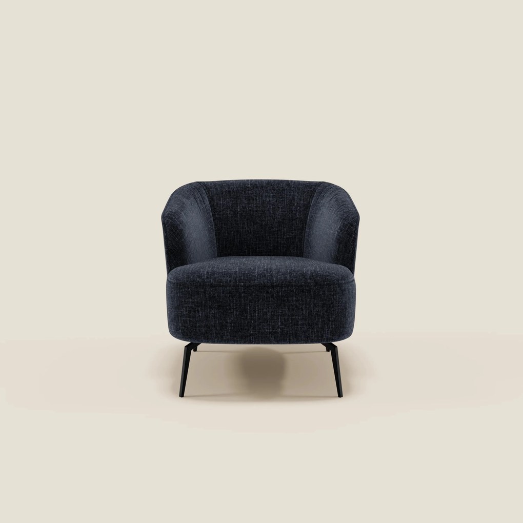 Renoa Poltroncina dall'eleganza moderna in tessuto smacchiabile T24 blu notte