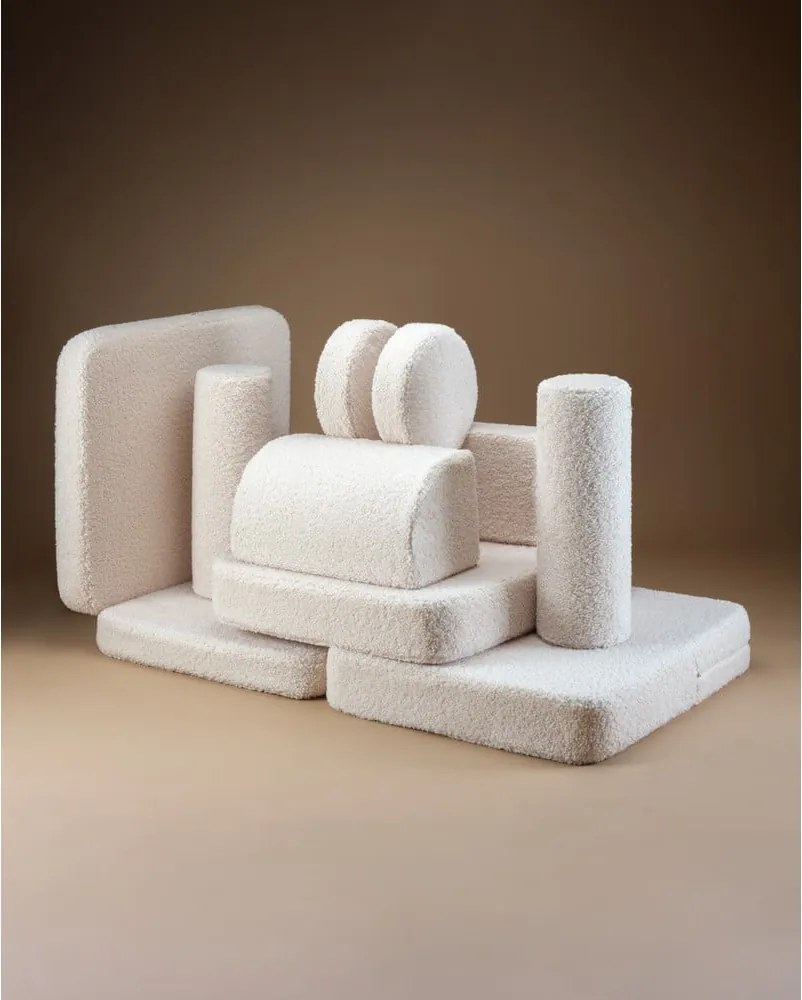 Divano per bambini color crema con rivestimento in bouclé 132 cm Settee – Wigiwama