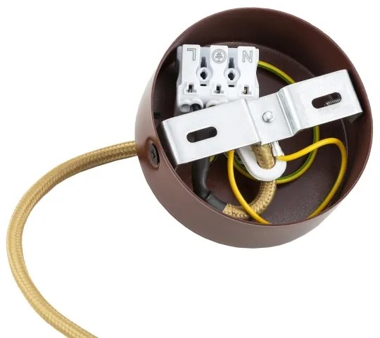 Argon 8452 - Lampadario a sospensione con filo ALMIROS 1xE14/7W/230V diametro 12 cm alabastro marrone/oro