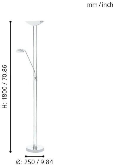 Eglo 93875 - Lampada LED dimmerabile BAYA 1 LED/20W + LED/2,5W cromo lucido