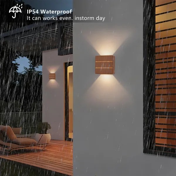 Brilagi - Applique LED da esterno DOUBLERAY LINE LED/6W/230V, finitura effetto legno, IP54