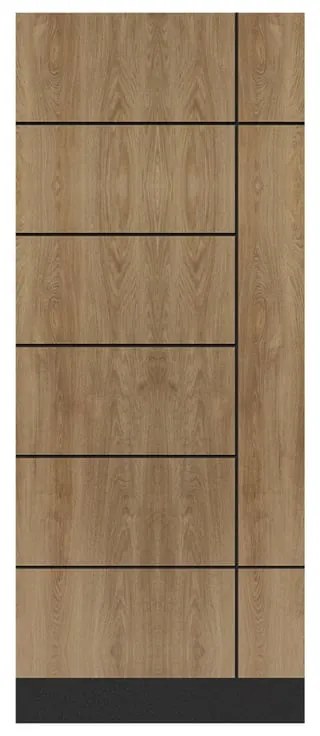 Pannello per porta d'ingresso P200 pellicolato pvc rovere L 92  x H 210.5 cm, Sp 12 mm apertura destra