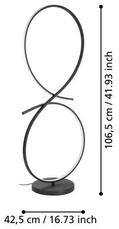 Eglo 901271 - Lampada LED da terra SERPINS LED/20W/230V 3000K nero