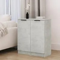 Credenze 2 pz Grigio Cemento 30x30x70 cm in Legno Multistrato 811142