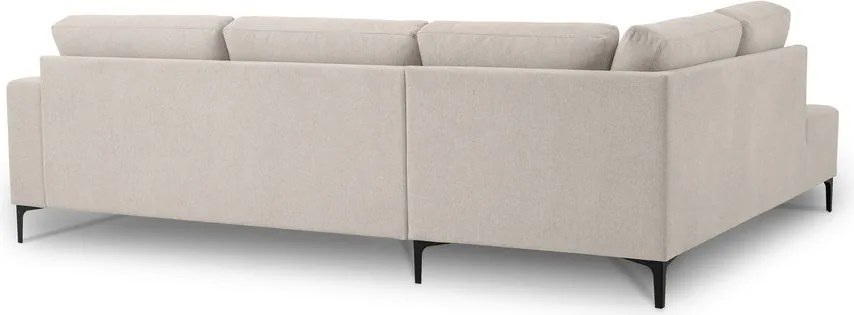 Divano angolare beige (con penisola a sinistra/a L) con rivestimento in ciniglia Fabian – Scandic