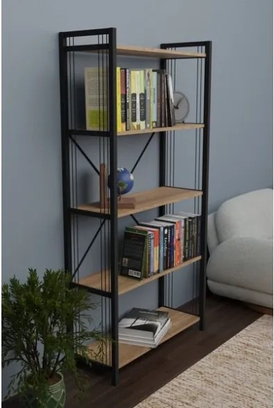 Libreria 5 Ripiani Stile Industrial 88x34x180 Derek Rovere