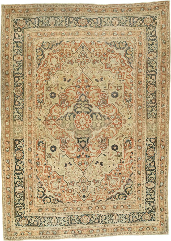 Tabriz Tappeto 140 x 190 Beige (Iran) Annodato A Mano