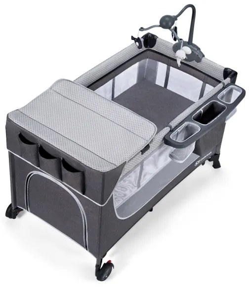 KINDERKRAFT - Lettino da viaggio LEODY grigio