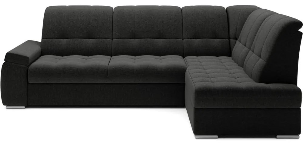 Divano angolare grigio scuro allungabile/con contenitore (con penisola a destra/a L) Sado – ELTAP