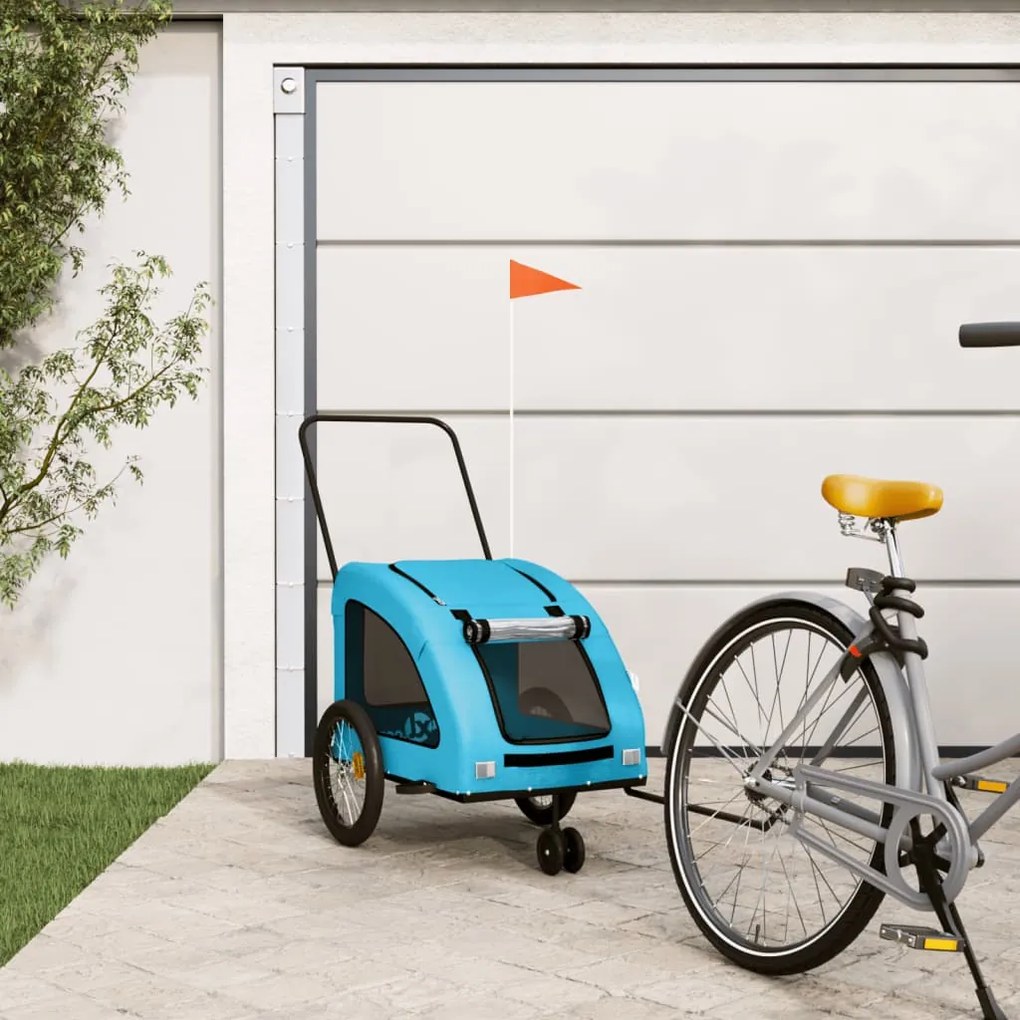 Rimorchio Da Bici Per Animali Blu Oxford E Ferro /