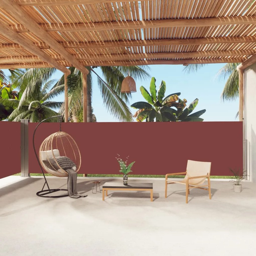 Tenda Laterale Retrattile Marrone 160x1000 Cm /