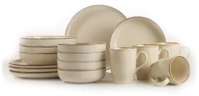 Servizio da tavola 16 pezzi beige/porcellana