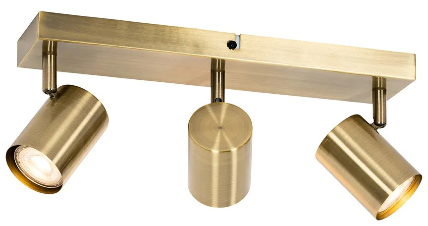 Plafoniera moderna bronzo 3 luci regolabile rettangolare - Jeana