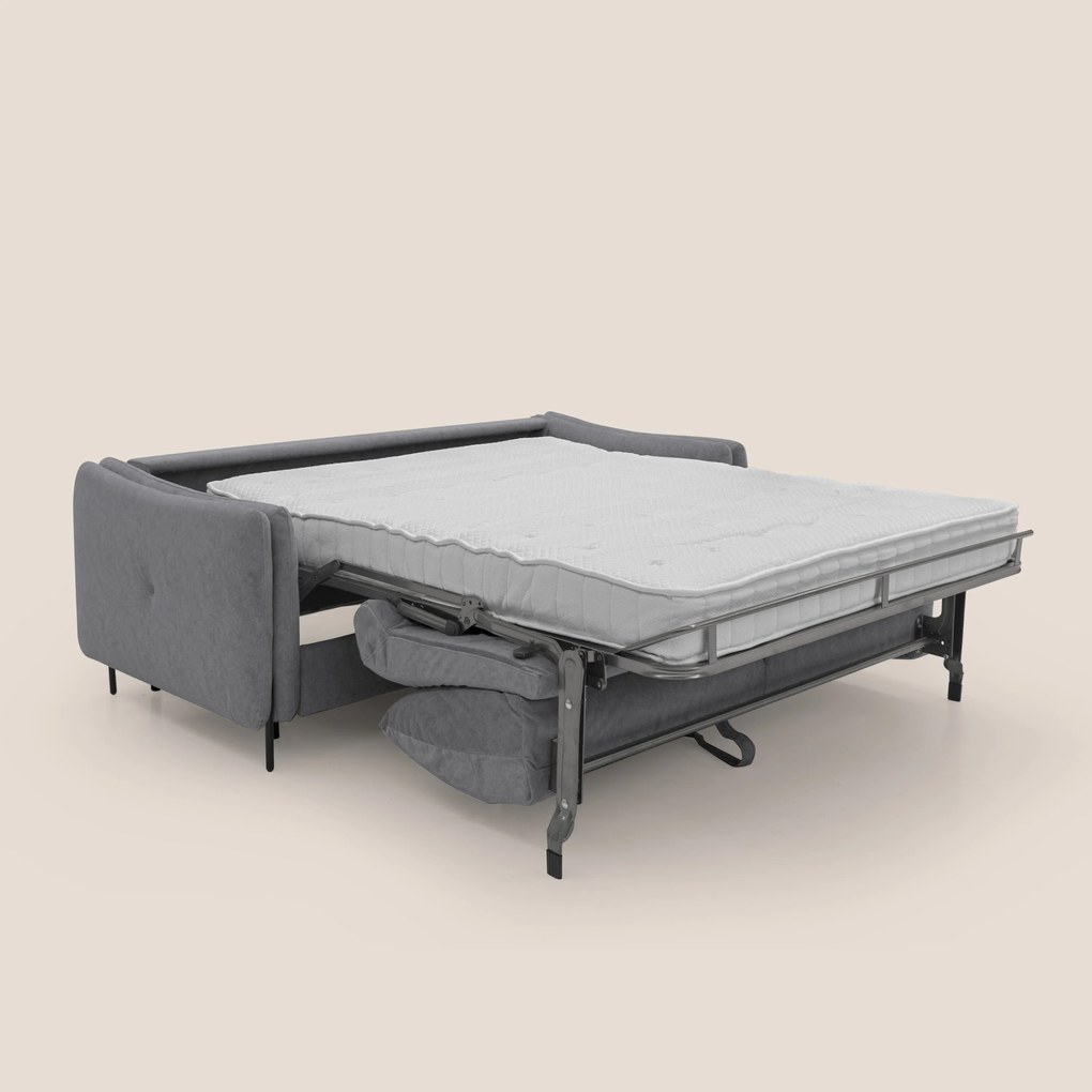 Gregory Divano letto con materasso h18 cm in microfibra effetto velluto impermeabile T09 grigio