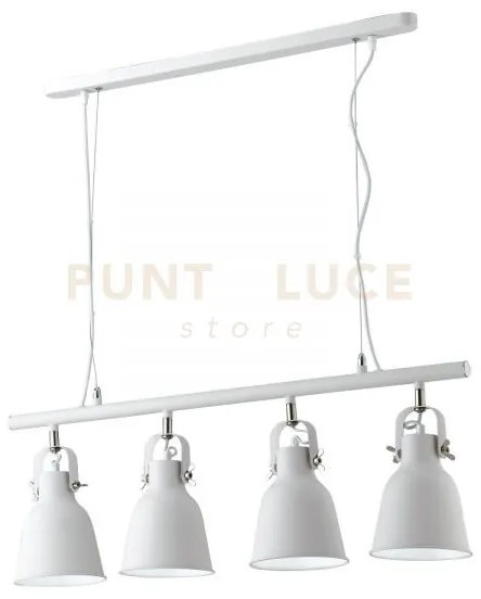 Lampadario a sospensione legend bianca e nickel 4 luci attacco e27 ...