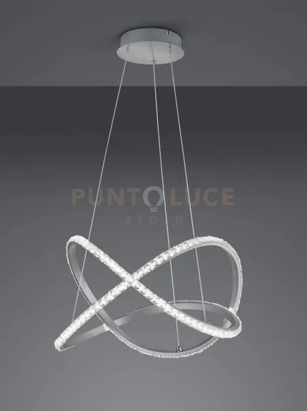 Sospensione led rubin r32021105 alluminio effetto cristallo luce bi...