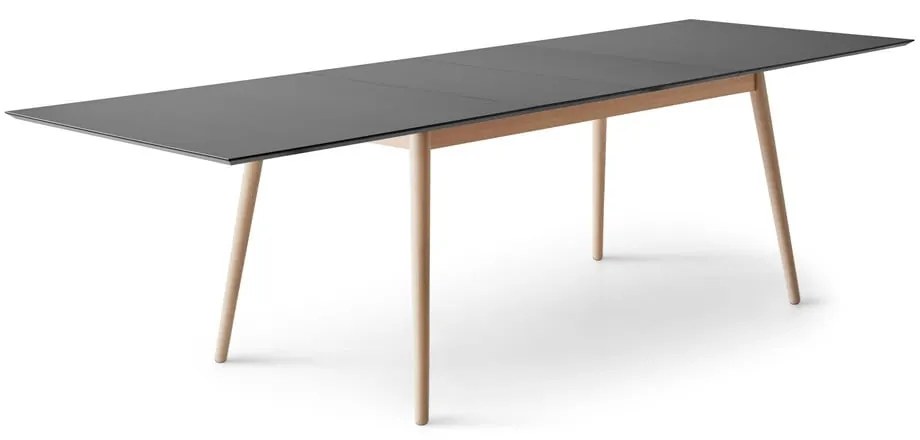Tavolo da pranzo pieghevole con piano nero in colore nero-naturale 100x210 cm Meza - Hammel Furniture