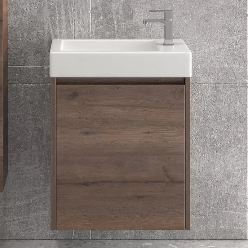 Mobile bagno 55 cm sospeso con un'anta e lavabo incasso MN-55A - KAMALU