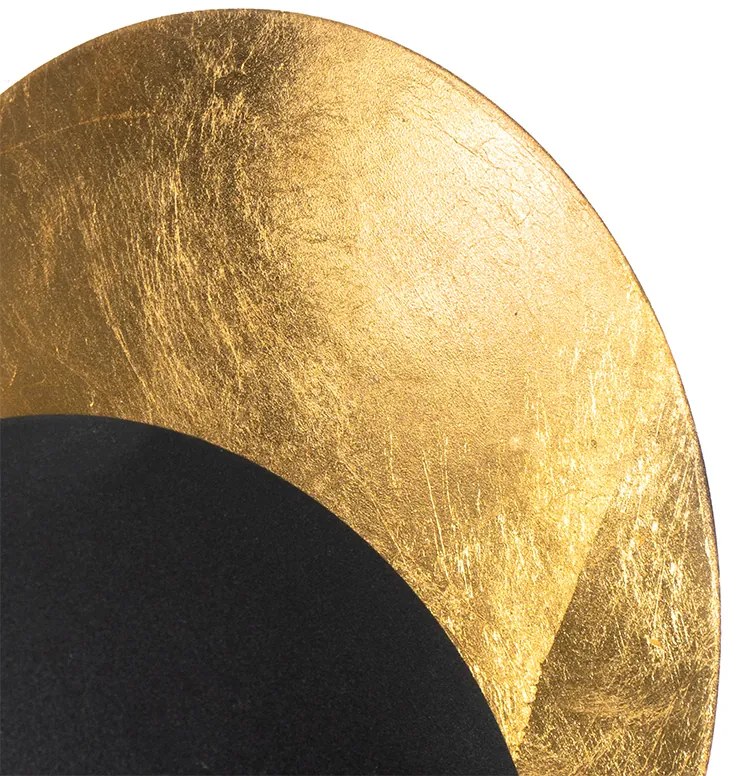 Applique da parete moderna nera con oro - Sunrise