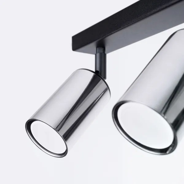 Sollux SL.1367 - Faretto WINX 2xGU10/10W/230V nero/cromo