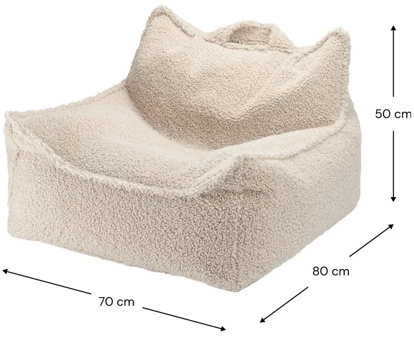 Pouf a sacco per bambini marrone chiaro con rivestimento in bouclé Chair – Wigiwama