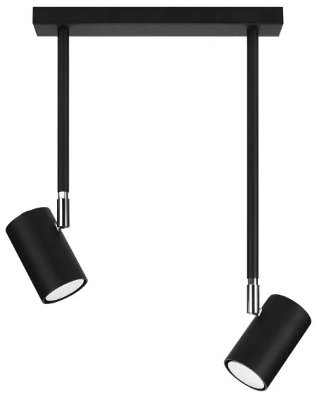 Sollux SL.1075 - Lampadario su palo NORANO 2xGU10/40W/230V nero