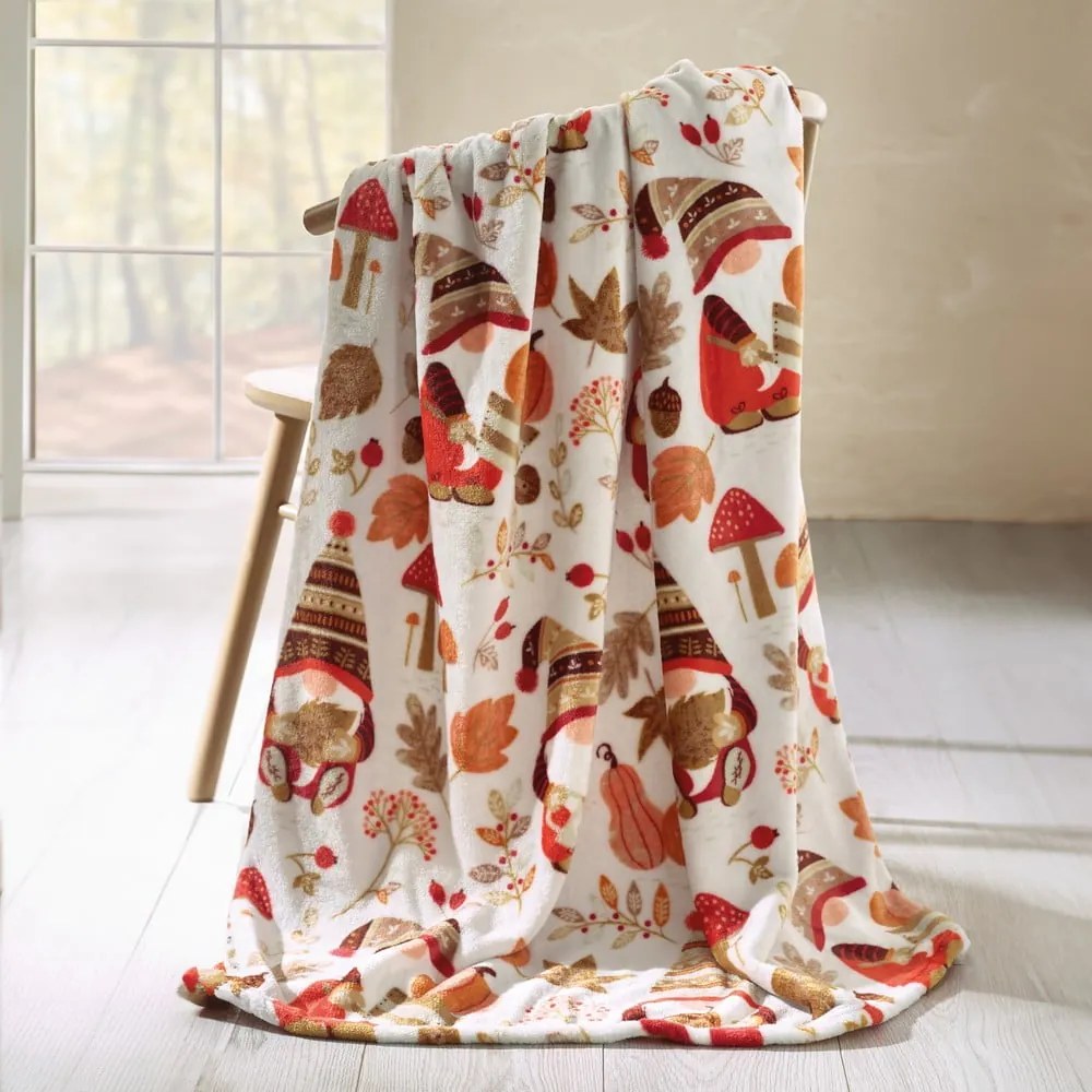 Coperta arancione e marrone in micropile 130x170 cm Woodland Gonks – Catherine Lansfield