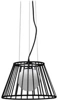 Lampada a sospesione in metallo con paralume nero D25/35xD20/35x120h cm