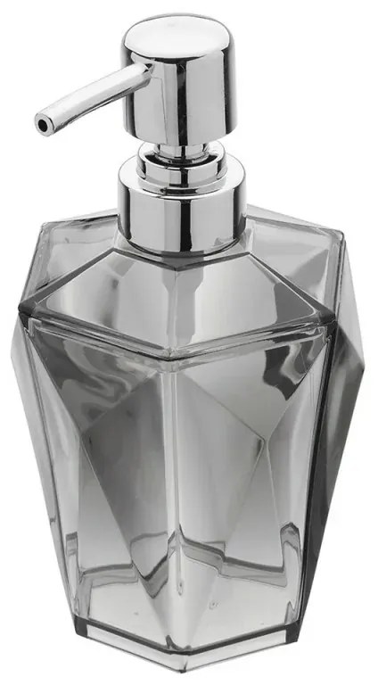 Dispenser Sapone Grigio Trasparente in Plastica ABS Diamante