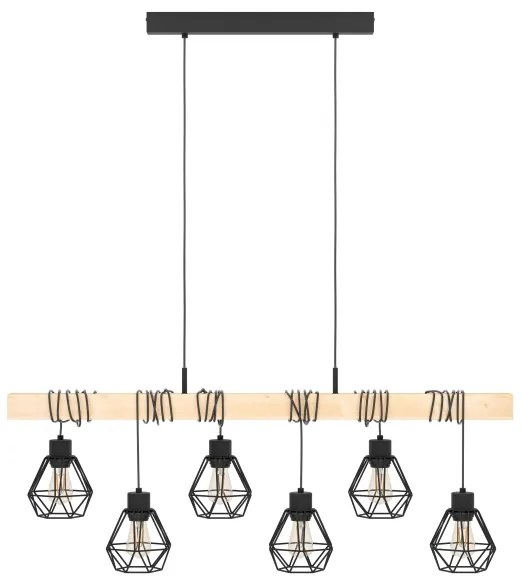 Eglo 44076 - Lampadario a cavo TOWNSHEND 6xE27/60W/230V