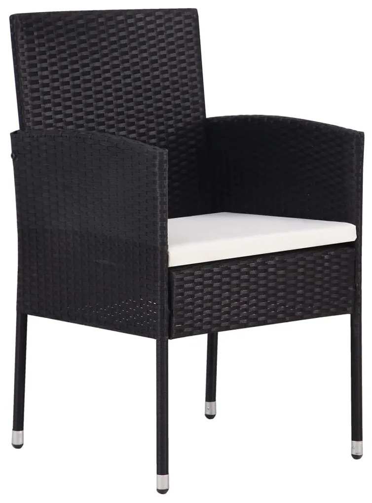 Set da pranzo da giardino 7 pz nero