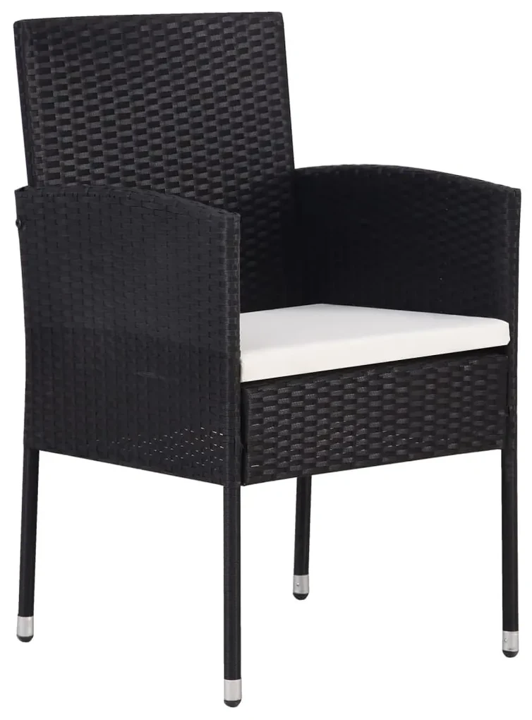 Set da pranzo da giardino 7 pz nero