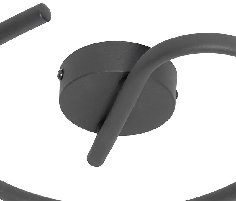 Plafoniera di design nera con oro 3 luci rotonda - Noud