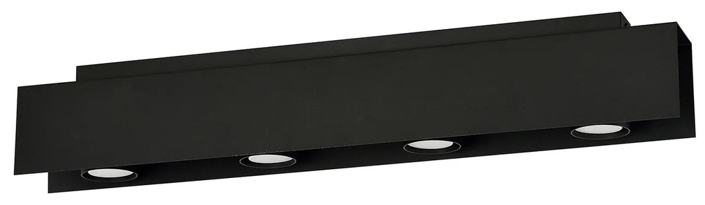 Plafoniera Moderna 4 Luci Cassiopea In Acciaio Nero