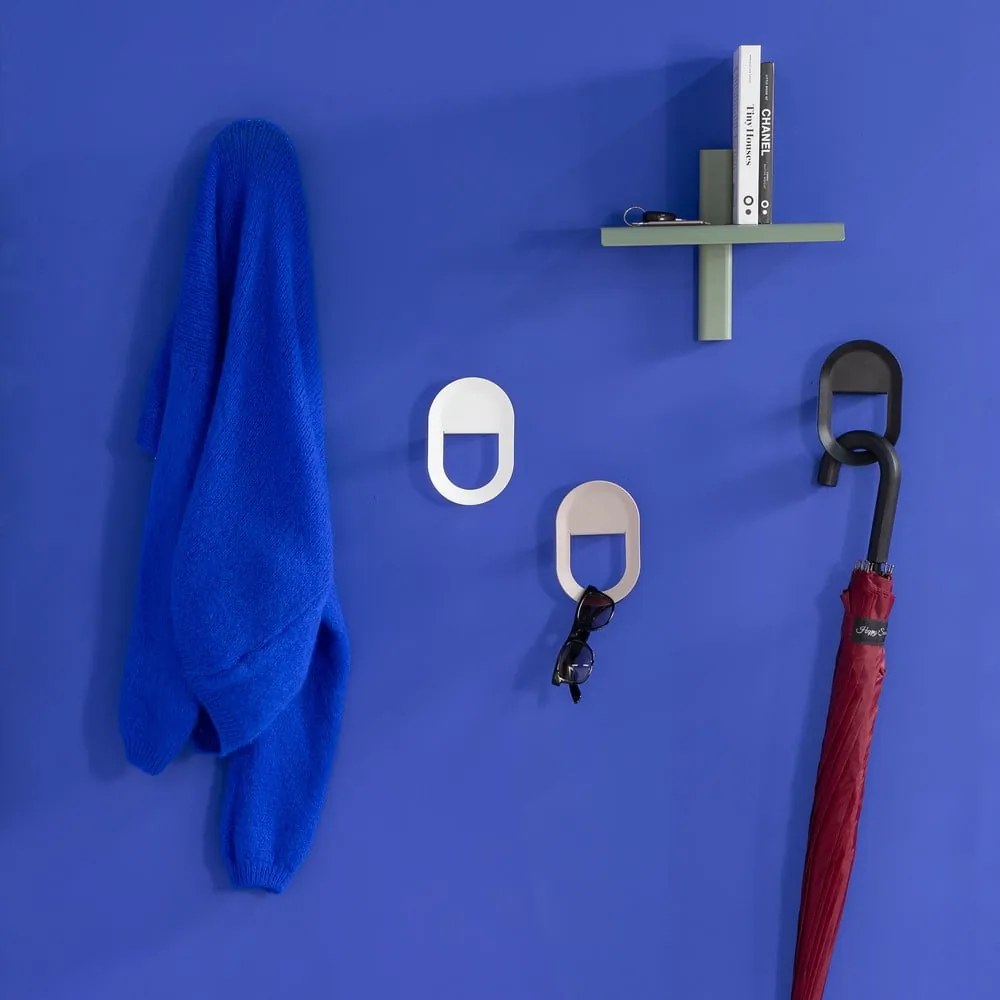 Gancio da parete bianco in acciaio Coucou – Spinder Design