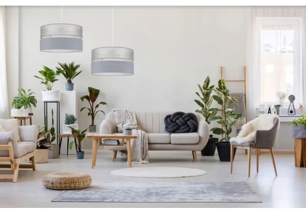 Lampadario su filo LIMA 1xE27/60W/230V grigio