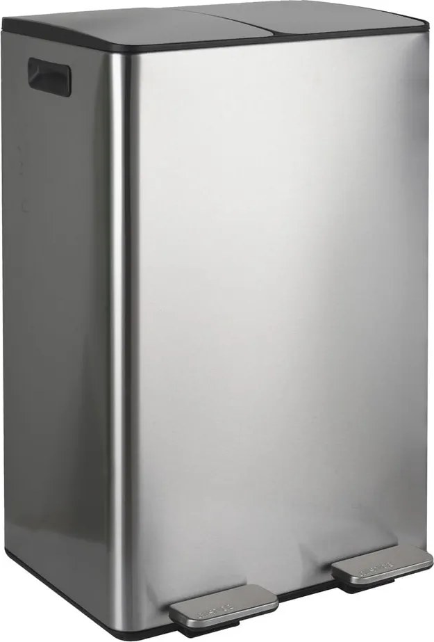Cestino per la spazzatura color argento opaco in acciaio per raccolta differenziata/con pedale 2x30 l Aliya – Spirella