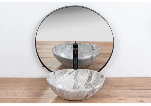 REA-U9908 - Lavabo da appoggio SOFIA 34,5x41 cm ceramica/effetto pietra