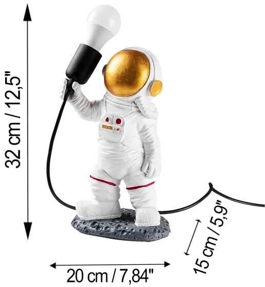 Lampada per bambini ASTRONAUT 1xE27/40W/230V rame/bianco