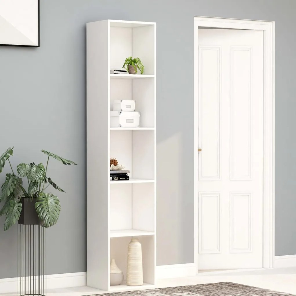 Libreria Bianca 40x30x189 Cm İn Legno Multistrato /