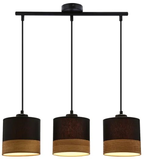 Lampadario a sospensione con filo PORTO 3xE27/60W/230V nero/marrone