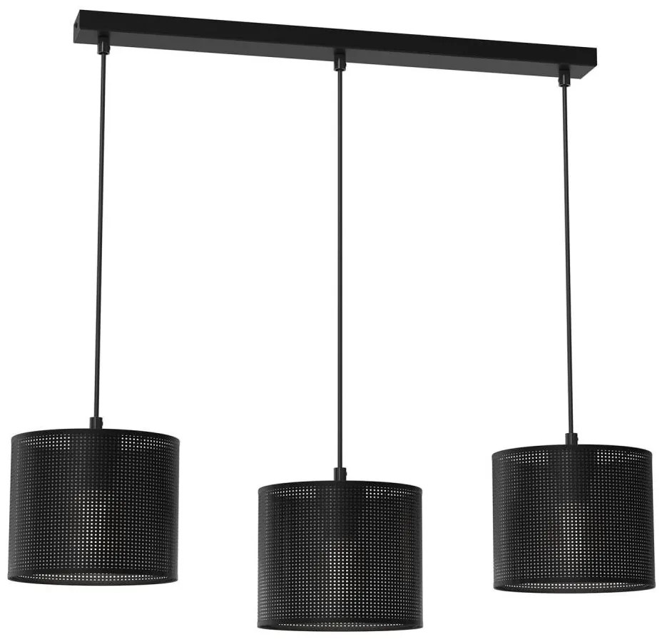Lampadario a sospensione con filo LOFT SHADE 3xE27/60W/230V nero